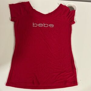 Bebe Red rhinestone top